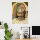 Poster 23" x 32" Jésus sourit parce qu'il vous aime ! (Bureau à domicile)