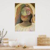 Poster 23" x 32" Jésus sourit parce qu'il vous aime ! (Cuisine)