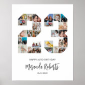 Poster 23e anniversaire Numéro 23 Photo personnalisée Col (Devant)