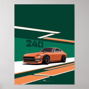 Poster 240Z Orange Classique Performance Japonaise