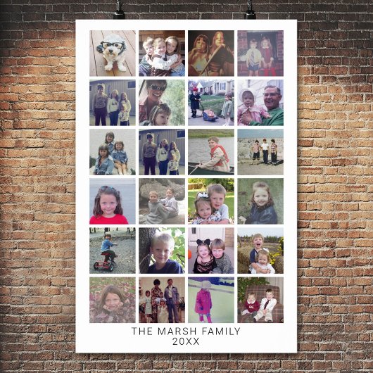 Poster 24 Photo Collage Montage - Famille Moderne