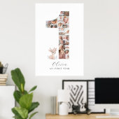 Poster 24 Photos 1er anniversaire Fawn Photo Collage (Bureau à domicile)