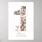Poster 24 Photos 1er anniversaire Fawn Photo Collage (Devant)