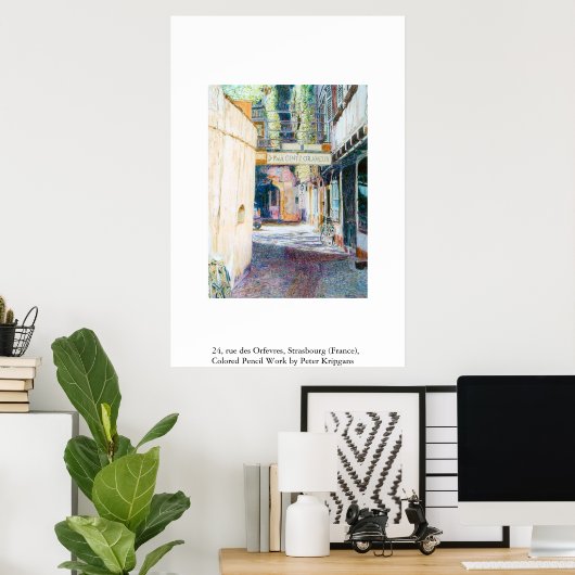 Poster 24, rue des Orfevres, Strasbourg (France) (Bureau à domicile)