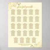 Poster 24 Table Gold & Cream Chic Mariage Seating Chart (Devant)