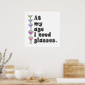 POSTER 24" X 24" - À Mon Âge, J'Ai Besoin De LUNET (Cuisine)