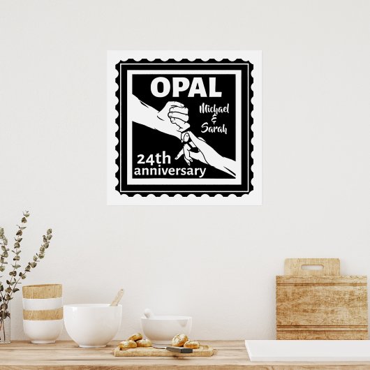 Poster 24e anniversaire du mariage opal traditionnel (Cuisine)