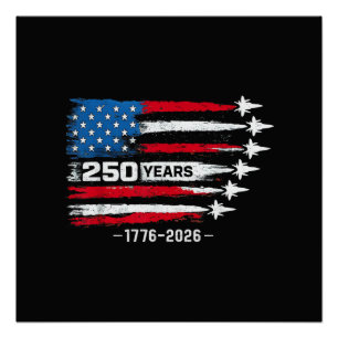 Poster 250 Anniversaire États-Unis 250e Américain 250 Ans