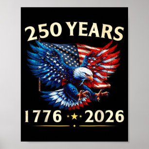 Poster 250 Anniversaire USA Aigle Patriotique 250ème 4