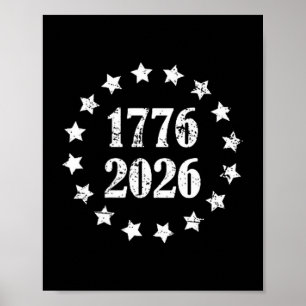 Poster 250 ans 1776-2026 250e anniversaire, 4 juillet