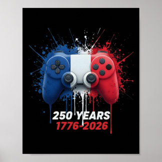 Poster 250 Ans 1776-2026 250e Anniversaire Jeu Gamer Vi