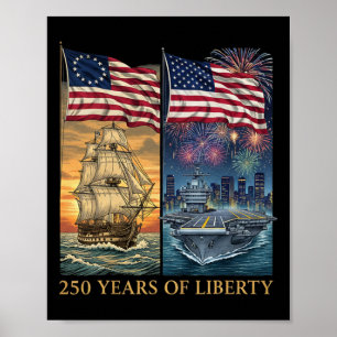 Poster 250 Ans 1776-2026 250e Anniversaire Liberty Ships