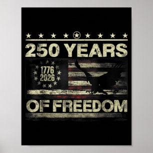 Poster 250 Ans 250e Anniversaire Américain Drapeau USA 4e