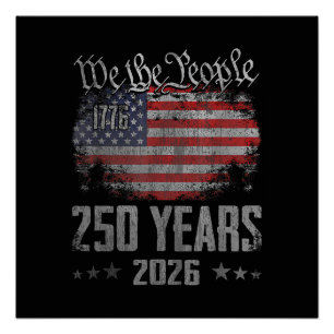 Poster 250 ans 250e anniversaire américain USA patriotiqu