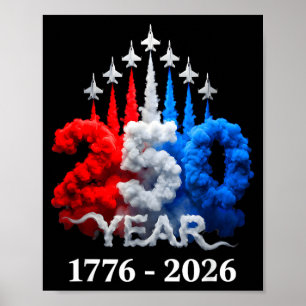 Poster 250 ans Américain 1776 2026 250e anniversaire USA