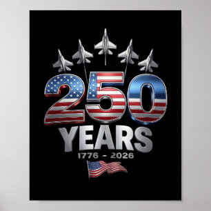 Poster 250 Ans Américain 1776 2026 250ème USA Patriotique