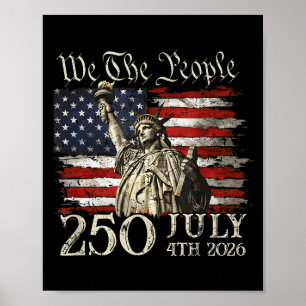 Poster 250 ans américain 250e anniversaire usa drapeau 4è