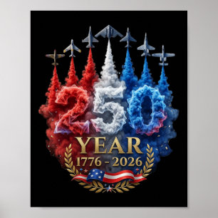 Poster 250 Ans Américain 250e Usa Patriotique 4 Juillet