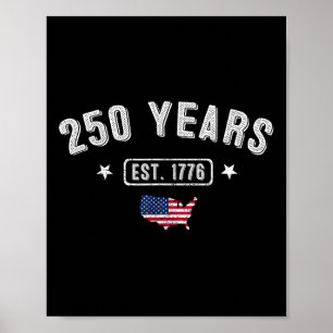 Poster 250 ans Amérique Anniversaire1776 250e anniversair