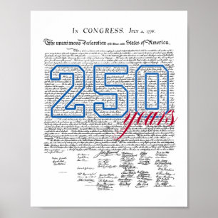 Poster 250 ans Amérique Anniversaire 250e indépendance D