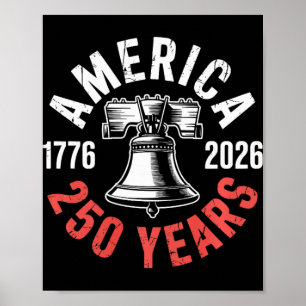 Poster 250 Ans Cloche De La Liberté 1776-2026 États-Unis