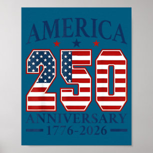 Poster 250 ans d'Amérique anniversaire 250e indépendance