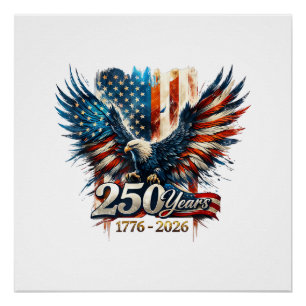 Poster 250 Ans d'Amérique Anniversaire 250e Indépendance 