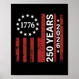 Poster 250 Ans d'Amérique Anniversaire 250e Indépendance