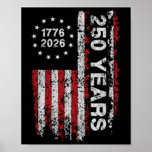 Poster 250 Ans d'Amérique Anniversaire 250e Indépendance