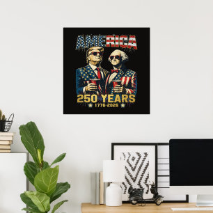 Poster 250 Ans d'Amérique Anniversaire 250e Trump