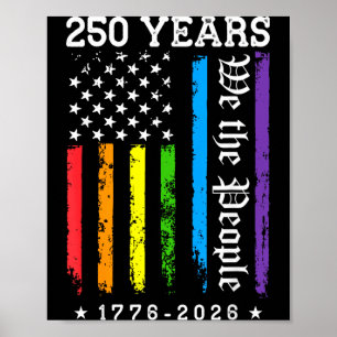 Poster 250 ans de l'anniversaire américain 250e LGBT