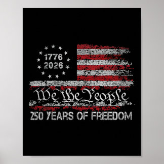 Poster 250 Ans De Liberté 1776 2026 Drapeau Usa 250e Anni