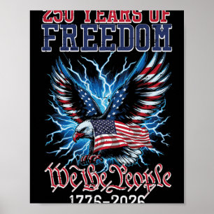 Poster 250 Ans de Liberté Drapeau Américain Us 250e Anniv