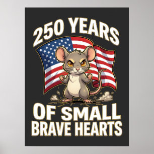 Poster 250 Ans de Petits Cœurs Courageux Art de Souris