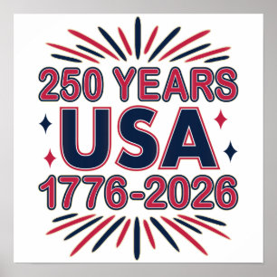 Poster 250 ans USA   Semiquinentenaire 1776-2026