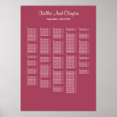 Poster 250+ Chartes de sièges de mariage simples Bourgogn (Devant)