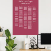 Poster 250+ Chartes de sièges de mariage simples Bourgogn (Bureau à domicile)