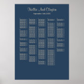 Poster 250+ Classic Blue Simple Mariage Chart (Devant)