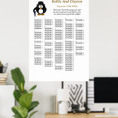 Poster 250 Funny Penguin Greeter Wedding Seating Chart (Bureau à domicile)