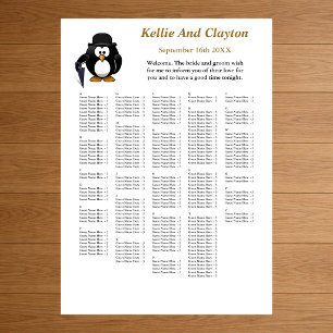 Poster 250 Funny Penguin Greeter Wedding Seating Chart