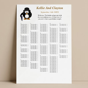Poster 250 Funny Penguin Greeter Wedding Seating Chart