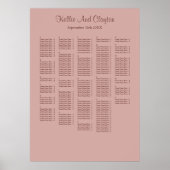 Poster 250+ Rose de cannelle simple Mariage carte de sièg (Devant)