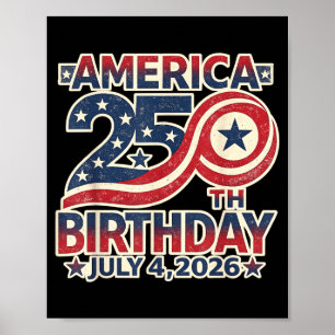 Poster 250e anniversaire 4 juillet 1776-2026 États-Unis A