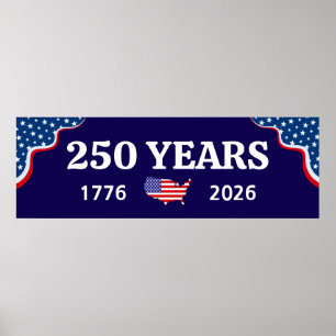Poster 250e anniversaire Amérique 1776-2026 anniversaire 