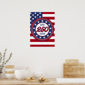 Poster 250e anniversaire d'Amérique avec le drapeau des É (Cuisine)