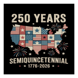Poster 250e anniversaire de l'indépendance des États-Unis