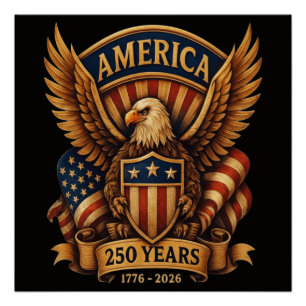 Poster 250e anniversaire des États-Unis 1776-2026