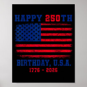Poster 250e anniversaire des États-Unis 1776 2026 pour ho