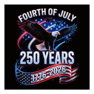 Poster 250e anniversaire États-Unis 1776-2026 Patriotique