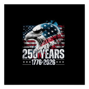 Poster 250e anniversaire États-Unis Anniversaire Manches